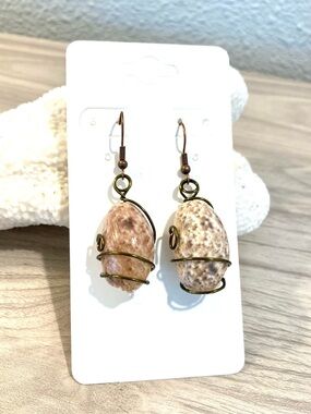 5. Bubble Snail Shell Drop Earrings from Antigua- Copper Spiral Wire Design